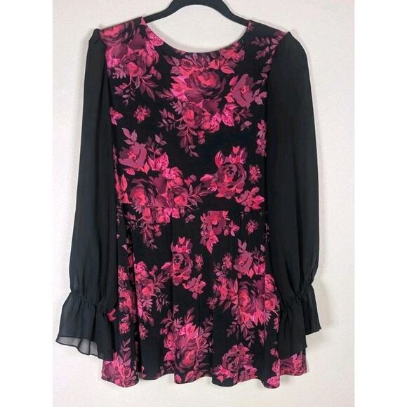 Torrid Chiffon Babydoll Sheer Sleeve Balloon Wrist Blouse Size 2 / 2X - Picture 3 of 7